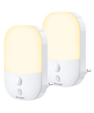Night light socket with twilight sensor 2 night light baby 5 adjustable brightness LED night lamp children for children's room stairs gear bedroom kitchen bathroom warm white