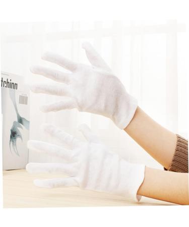 Anneome 12 Pairs Moisturizing Dry Hands Warm Food Handling Glove Hair Coloring Chemical Stretchable Lining Glove Safety White S:21X8cm White - Buy Online on SooperMarket.com