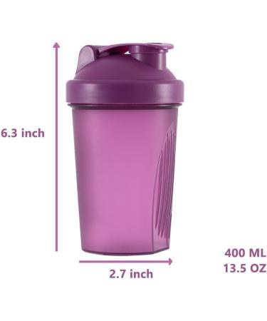 KANGSIT Protein Shaker Bottle 400ml Purple | Stainless Steel Mixing Ball | BPA- and DEHP-free | Leakproof Flip On Lid | Ideal for Protein & Supplements - Buy Online on SooperMarket.com