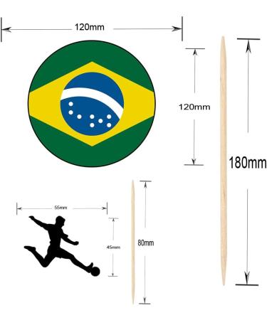 Brazil Football Silhouette Flag Mix Party Food & Cupcakes Picks Decorations Toppers (pack of 14) - Buy Online on SooperMarket.com