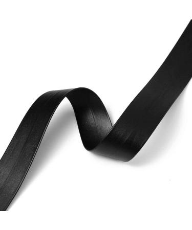 4-Yards 15mm (5/8") Fold Over polyurethan Faux Leather Trim, TR-12190 (Black) Black 15mm (5/8")