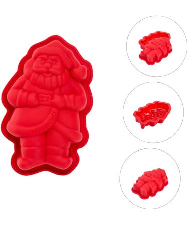 BIUDECO Christmas Cake Mould 2 Pcs Baking Mold Silicone Molds Santa Claus Silicone Mold Dessert Making Mold Christmas Bakeware 18.2X11.5X3CM As Shown - Buy Online on SooperMarket.com