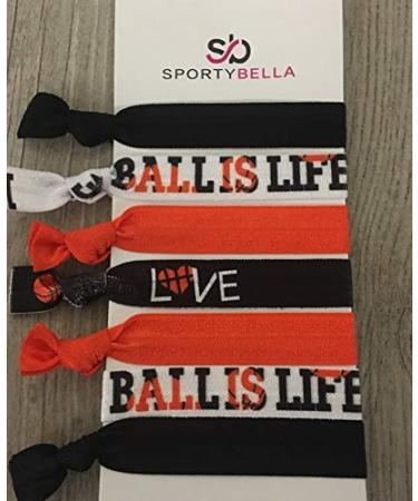 Basketball Hair Accessories Set - Hair Ties & Elastics | No Crease Design - Buy Online on SooperMarket.com