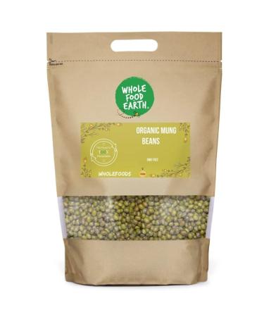 Wholefood Earth Organic Mung Beans 500g GMO Free | Vegan | High Fibre | High Protein | Certified Organic
