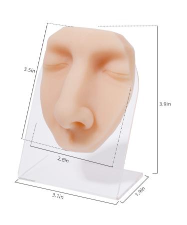 Soft Silicone Face Model with Stand for Professional Suture, Piercing, and Acupuncture Practice - Buy Online on SooperMarket.com