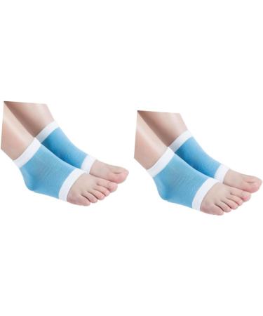 minkissy Socks Moisturizing Heel Socks for Cracked Heels Blue Open Toe spa Gel Socks for Lotion Overnight toeless spa Socks Vented Heel Socks Foot Cover Men and Women Protector Spa - Buy Online on SooperMarket.com
