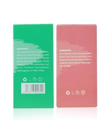 Liyalan Green Tea & Rose Mask Stick Duo - Deep Cleanse, Blackhead Remover, Skin Brightening, Pore Cleansing - Buy Online on SooperMarket.com
