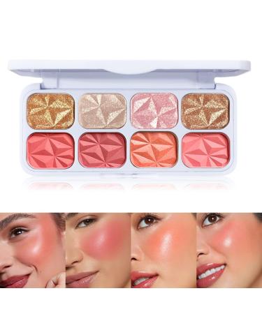 8 Colors Blusher Highlighter Makeup Palette | Waterproof Matte & Shimmer Blush Bronzer & Eyeshadow for a Flawless Finish - Buy Online on SooperMarket.com