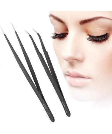 Stainless Steel Eyelashes Grafting Tweezers Makeup Tweezers Tool for Eyelashes Extension Nail Art Decoration for Professional Salon or Home Use(3#) - Buy Online on SooperMarket.com