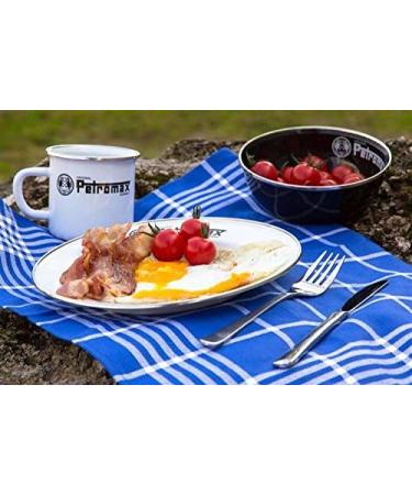 Petromax Enamelware Dinnerware Plates - Pack of 2 | Lightweight Enameled Steel Tableware for Kitchen and Camping | Ideal for Hot or Cold Food | White - Buy Online on SooperMarket.com