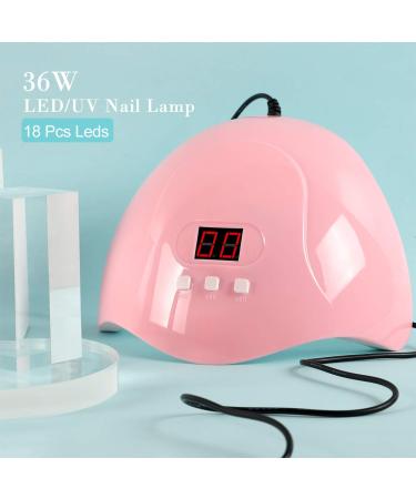 COSCELIA UV LED Nail Lamp 36W | Portable Gel Nail Dryer with Timer | Professional Nail Hardening Lamp (Pink) - Buy Online on SooperMarket.com