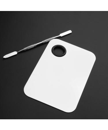 FRCOLOR Stainless Steel Makeup Palette with Spatula Tool - Professional Cosmetic Mixing Palette 6x4 - Buy Online on SooperMarket.com