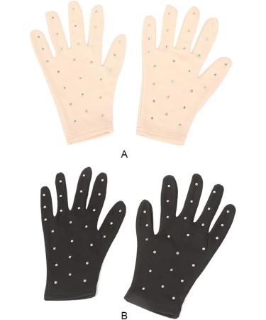 Guangcailun Fashion Figure Skating Gloves - Breathable UV Protection & Crystal Design for Cycling & Outdoor Performance - Buy Online on SooperMarket.com