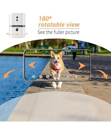 SKYMEE Petalk AI II Dog Camera Automatic Treat Dispenser 5G WiFi Full HD Pet Camera with 180 Pan Full-Room View Night Vision Two Way Audio for Dogs and Cats Compatible with Alexa (Support 5G WiFi) - Buy Online on SooperMarket.com