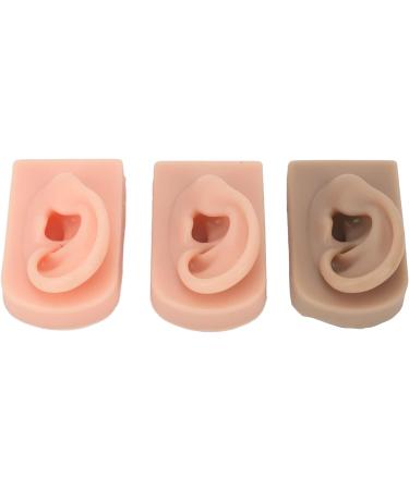 ZJchao 3Pcs Silicone Ear Model - 3 Colors Soft & Flexible Right Ear Simulation Display Props - Buy Online on SooperMarket.com