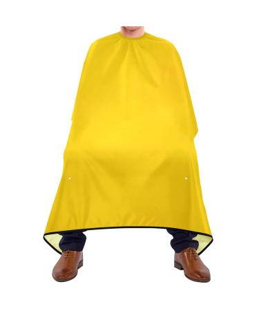 Hair Cutting Cape for Men Plain Yellow Solid Color Barber Cape Adjustable Neck Size Professional Salon Cape