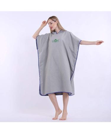 Ultra-Fast Dry Surf Poncho Towel | Unisex Bathing & Beach Change Robe - 90x110cm Gray - Buy Online on SooperMarket.com