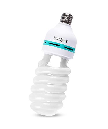 SLOW DOLPHIN Photo CFL Full Spectrum Light Bulb,105W 5500K CFL Daylight for Photography Photo Video Studio Lighting(1 Pcs) 1 Count (Pack of 1)