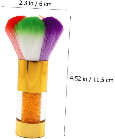 Mikinona 1pc Dust Brush Nail Art Brush Tool Nail Cleaning Gadget Powder Cleaner Nail Scrubbing Brush Manicure Supplies Powder Brush Cleaner Fake Hair Edges Acrylic Nail Brush Nylon Wool 11.5x6cm Golden - Buy Online on SooperMarket.com