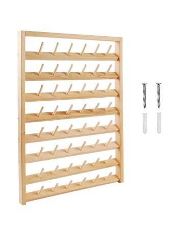NW Wooden Thread Holder Sewing and Embroidery Thread Rack and Organizer Thread Rack for Sewing with Hanging Hooks for Wall(48-Spools)