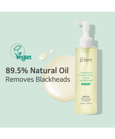 MAKE P:REM Safe Me Cleansing Oil - Deep Pore Makeup Remover for Oily Skin | Gentle Blackhead Remover | Korean Skincare - 210ml - Buy Online on SooperMarket.com