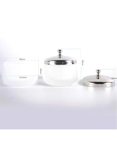 Frosted Glass Dappen Dish with Lid - Nail Art Acrylic Liquid Powder Container - Buy Online on SooperMarket.com