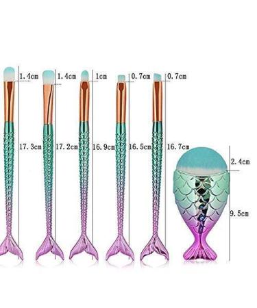 Funfunman 11PCS Makeup Brushes Set - Mermaid Colorful Cosmetic Brushes - Buy Online on SooperMarket.com
