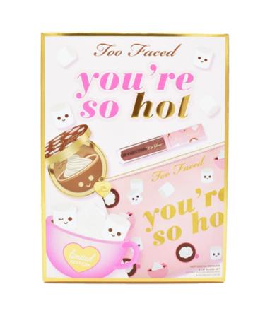 Too Faced Hot Cocoa Bronzer & Lip Gloss Set with Makeup Bag - Christmas Cocoa Lip Gloss & Face Bronzer Combo - Buy Online on SooperMarket.com