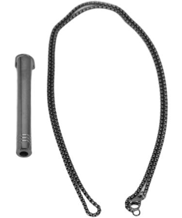 Breathing Exercise Necklace Relieving Stress Mindful Necklace Increasing Lung Volume Skinfriendly Steel for Men Daily Wear (Black) - Buy Online on SooperMarket.com