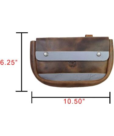 Hide & Drink Durable Leather Reflective Bike Pannier - Bourbon Brown - Buy Online on SooperMarket.com