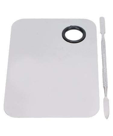 Professional Stainless Steel Metal Mixing Palette with Spatula for Makeup Artists | Beauty Master Tool - Buy Online on SooperMarket.com