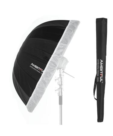AMBITFUL Parabolic Umbrella UB-130S 51in Parabolic Silver Black Reflective Umbrella Studio Light Umbrella with Diffuser Cover Cloth (130S) AMBITFUL UB-130S
