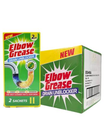 Elbow Grease Drain Unblocker 2x25g (Wholesale BOX) (PACK OF 16 BOXES)