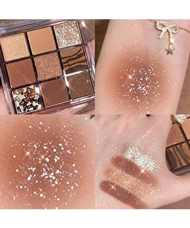 Lovelycat 9 Colors Glitter Eyeshadow Makeup Palette Matte High Pigmented Colorful Creamy Texture Eye Shadow Powder Natural Waterproof Long Lasting Eyeshadow Powder Cosmetics (brown) - Buy Online on SooperMarket.com