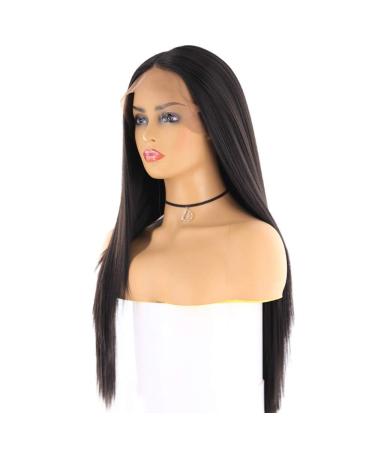 SHIYID Synthetic Hair Lace Front Wigs for Women - Natural Black Long Straight Middle Part Wig - Buy Online on SooperMarket.com