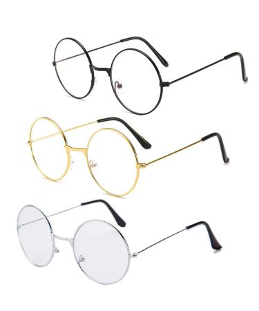 Spydge 3 pair metal frame round glasses retro metal frame round glasses metal metal glasses frame decorative flax glass glasses for man dress