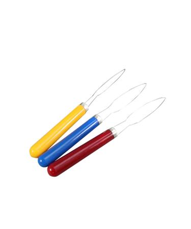 SUPVOX 3pcs Button Hook Tool Plastic Handle Stainless Steel Helper for Women Men Elderly