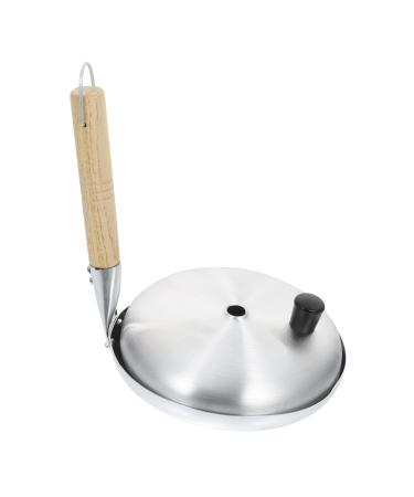 PRETYZOOM 1pc Frying Pan Paella Skillet Pan Pizza Pan Deep Frying Pot Japanese Frying Pot Flat Breakfast Grill Pan Frying Skillet Oven Pans Frying Wok with Cover Wood Small Pan 16c