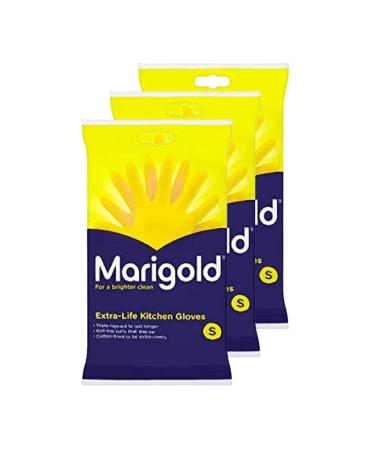 3 x Marigolds Extra Life kitchen Gloves - Small
