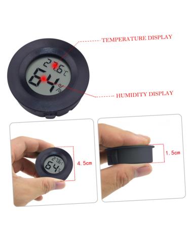 IPLUSMILE 5ST CELSIUS Repticip Terrarium Accessories | Round Moisture & Temperature Display | Glass Minitians for Reptiles | 4.5x1.5cm Black - Buy Online on SooperMarket.com