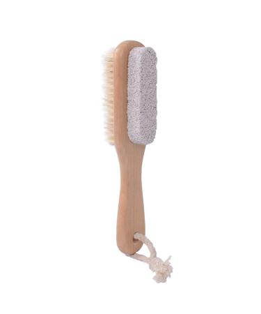Foot Scrubber Brush Wooden Handle Natural Bristle Exfoliate Pumice Stone Feet Care Tool Wood Durable and Useful