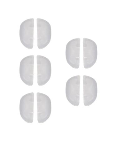 Folpus 10pcs Silicone Children Eyeglass Nose Pads Replacement Comfortable Slide/Push in Contour Soft Thickened for Eyewear Glasses Sunglasses white