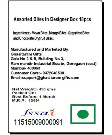 Ghasitaram Gifts Jaiccha Rakhi for Brother Assorted Bites in Designer Box 18pcs with 2 Rudraksh rakhis - Buy Online on SooperMarket.com