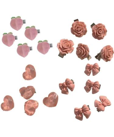 vreplrse 5 Pieces Pink Hair Clips Flower Women Girls Sweet Hairpins Styling Accessories Head Decoration Pin for DIY Crafts Bowknot - Buy Online on SooperMarket.com