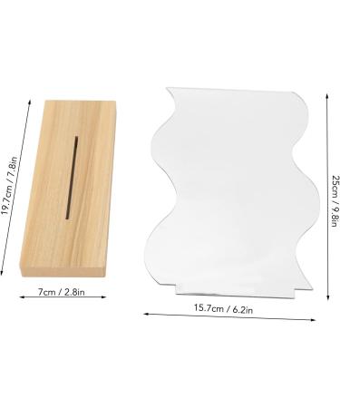 Delicate Irregular Acrylic Makeup Mirror Aesthetic Desktop Mirror with Durable Wooden Base for Men Women Portable Lightweight Cosmetic Mirror for Home Bathroom Travel - Buy Online on SooperMarket.com