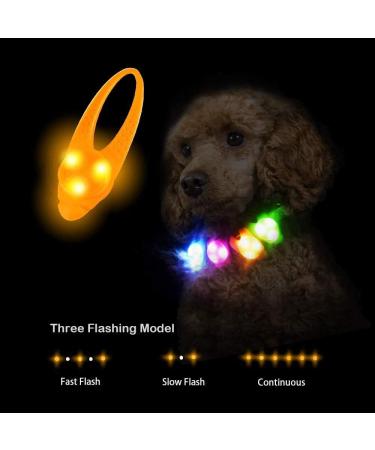 LaRoo Safety LED-Flashing Light for Dogs Cats LED-Light Pendant Keyring Clip on Dog Collar Charms Blinker Light Waterproof Safety Light for Walking the Dog and Outdoor Sports Silicon orange - Buy Online on SooperMarket.com