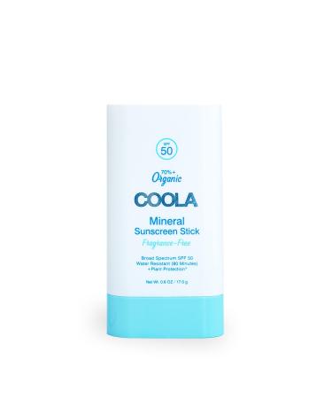 COOLA Organic Mineral Sunscreen SPF 50 Sunblock Stick Dermatologist Tested Skin Care For Daily Protection Vegan And Gluten Free 0.6 Oz