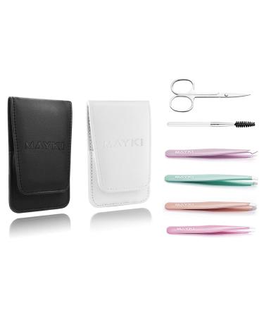 MAYKI Eyebrow Tweezers Set 6 PCS & Tweezers for Women 6PCS