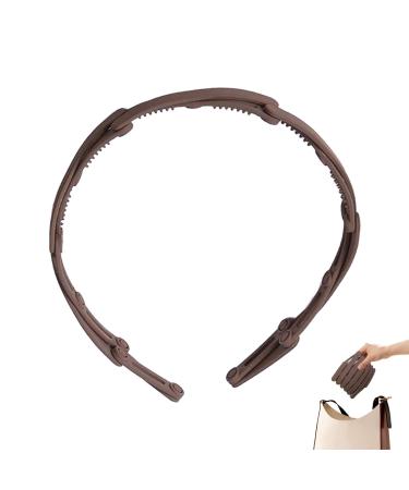Foldable Hair Bands | Hair Bands | Compact Hair Bands Portable Stretchy Foldable Headband Foldable Travel Headband Hair Accessories Headband for Business Trips Daily Outing Light Coffee