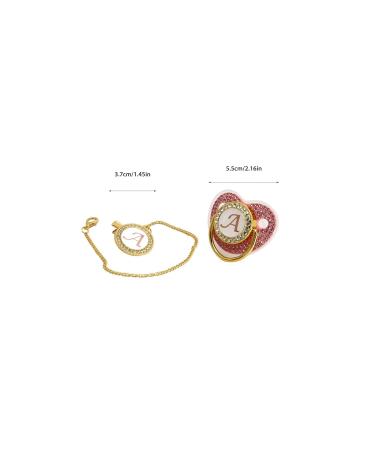 Gold Baby Pacifier Set with Rhinestones - Lightweight Pacifier for 6-18 Months (Letter A) - Perfect for Home Use - Buy Online on SooperMarket.com